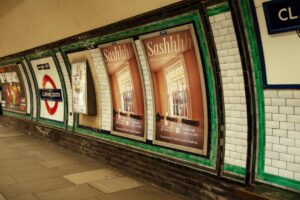 advertisement on the london tube underground, advertising william richard sash windows